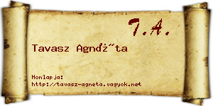 Tavasz Agnéta névjegykártya